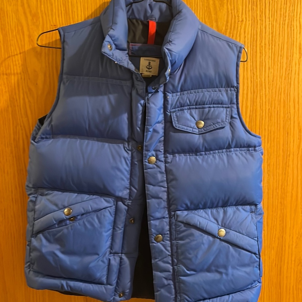 Lands End kids blue puffer vest size M 10-12